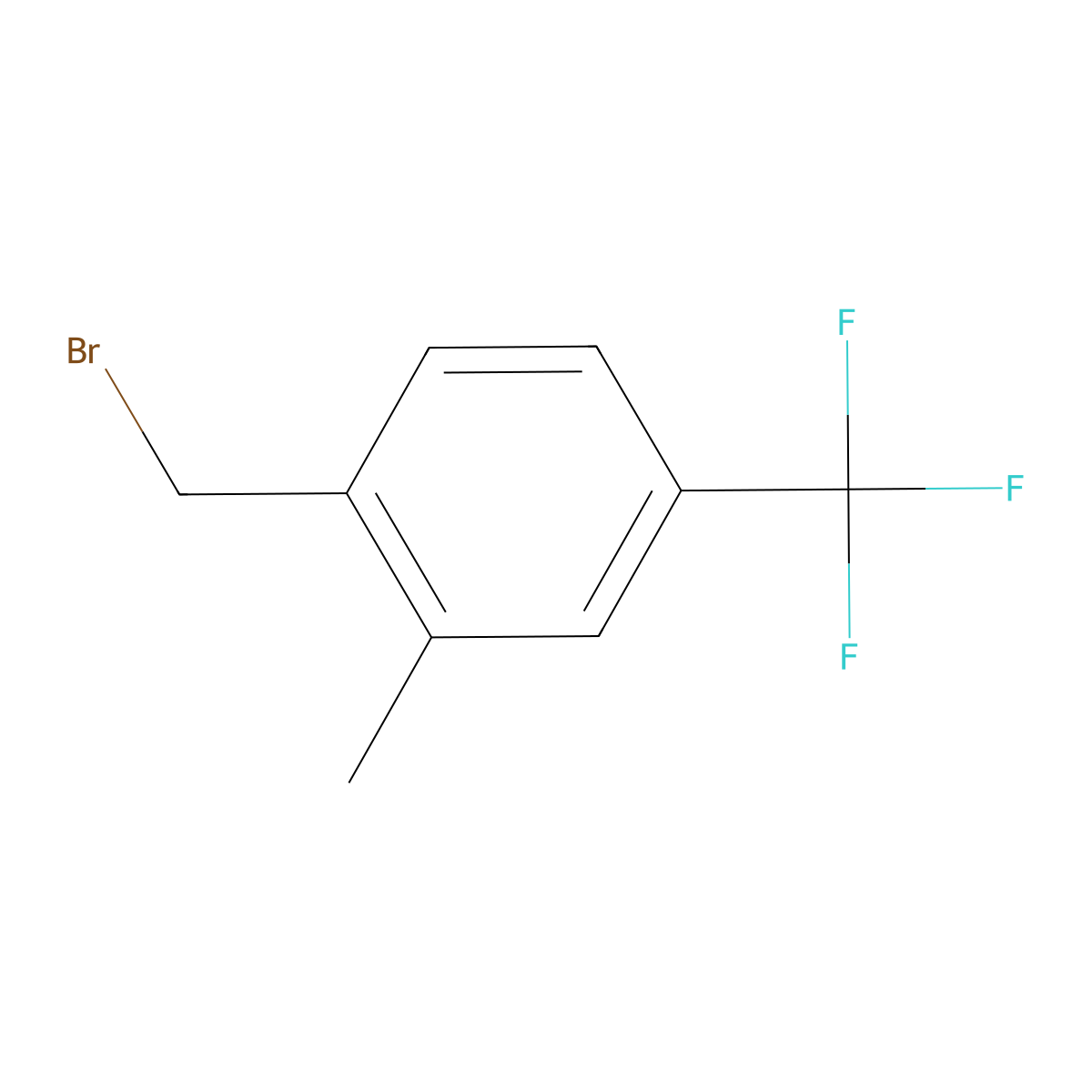 1-(Bromomethyl)-2-methyl-4-(trifluoromethyl)benzene molecular structure, CAS 1261837-38-0