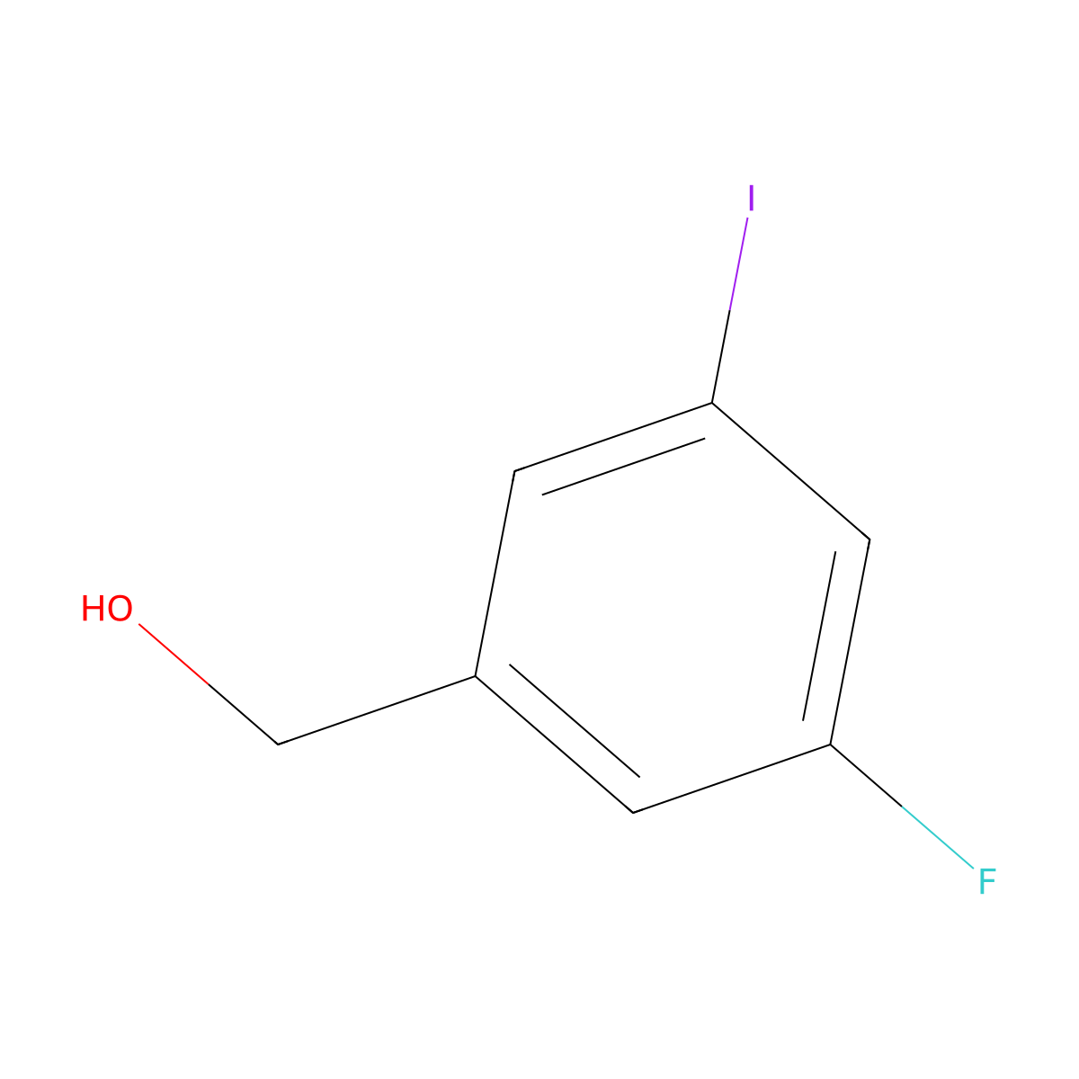 3-Fluoro-5-iodobenzyl alcohol molecular structure, CAS 1261837-87-9