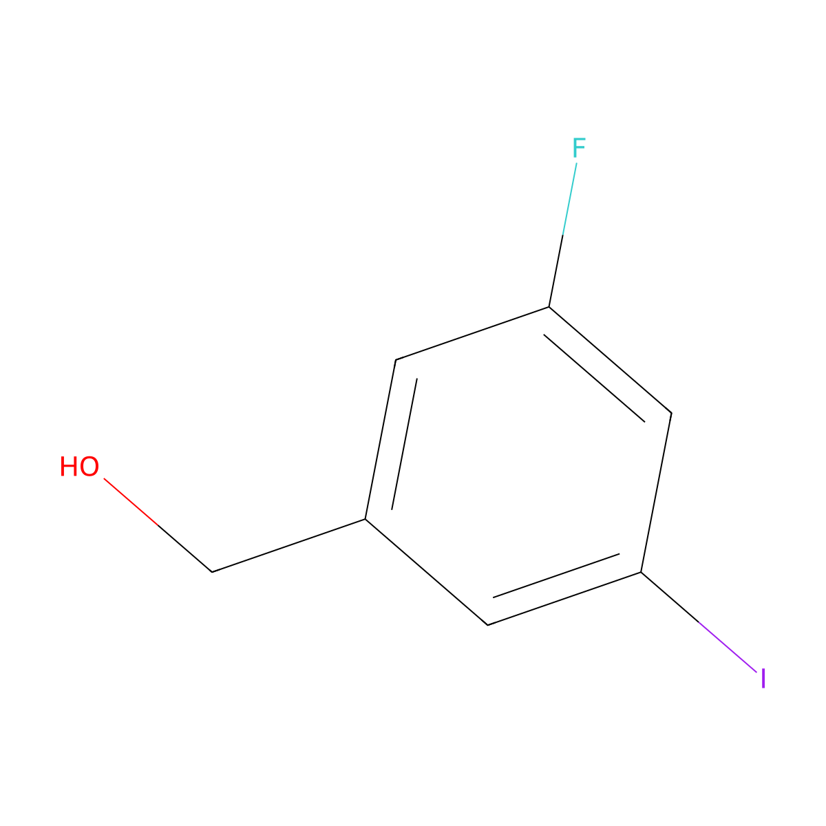 3-Fluoro-5-iodobenzyl alcohol molecular structure, CAS 1261837-87-9