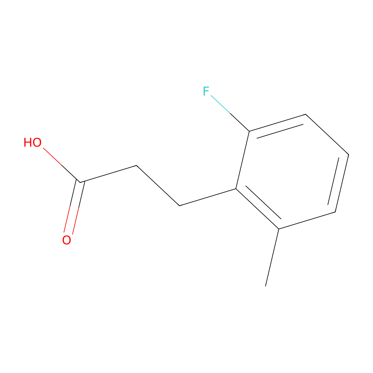 3-(2-Fluoro-6-methylphenyl)propanoic acid molecular structure, CAS 1261838-21-4