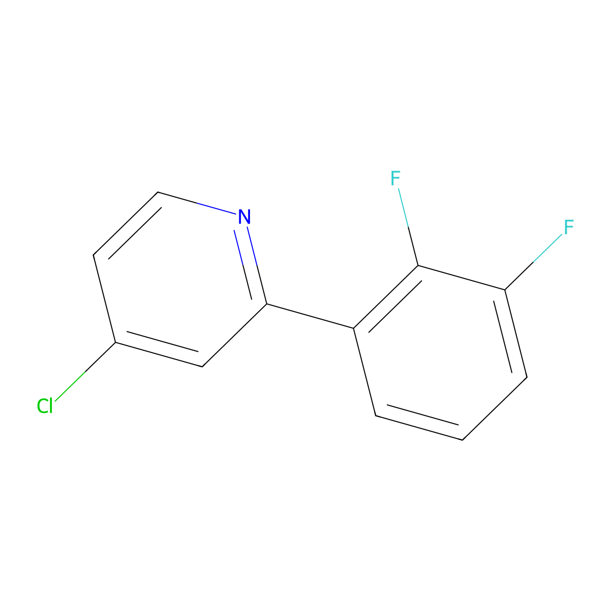 4-Chloro-2-(2,3-difluorophenyl)pyridine molecular structure, CAS 1261838-23-6