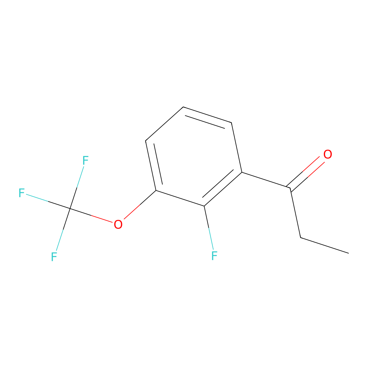 1-[2-Fluoro-3-(trifluoromethoxy)phenyl]-1-propanone molecular structure, CAS 1261838-41-8
