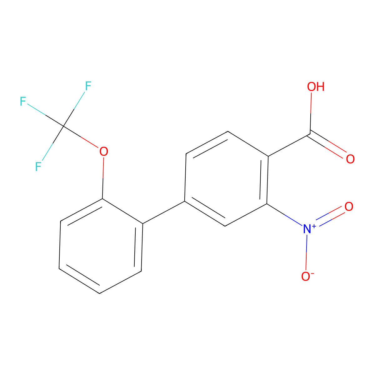 3-Nitro-2'-(trifluoromethoxy)-[1,1'-biphenyl]-4-carboxylic acid molecular structure, CAS 1261839-05-7