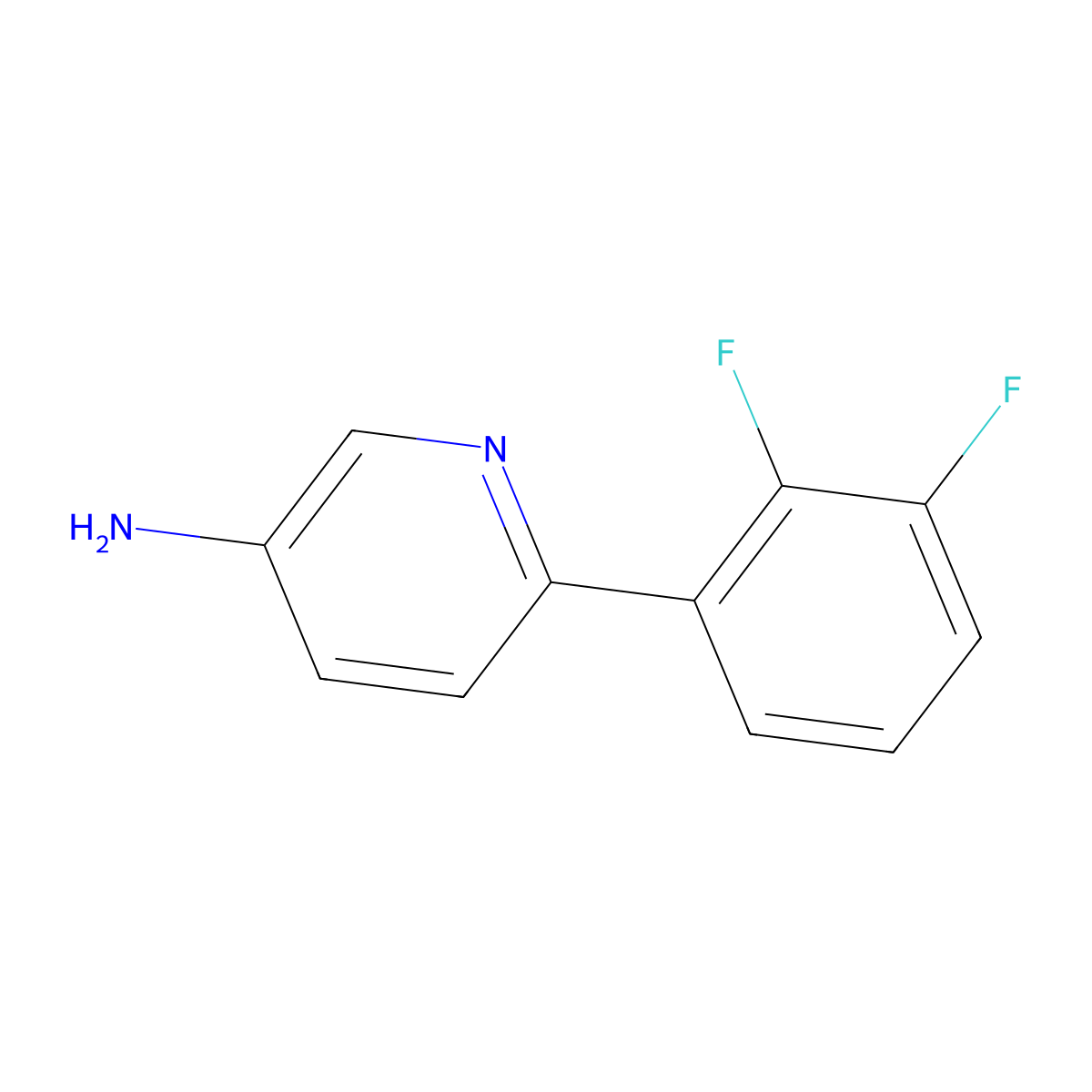 6-(2,3-Difluorophenyl)pyridin-3-amine molecular structure, CAS 1261839-06-8