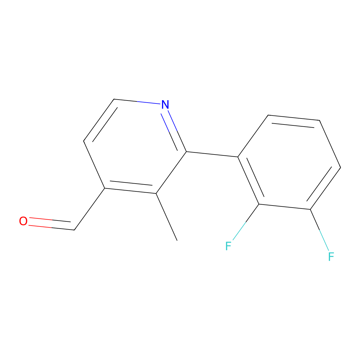 2-(2,3-Difluorophenyl)-3-methylisonicotinaldehyde molecular structure, CAS 1261839-35-3