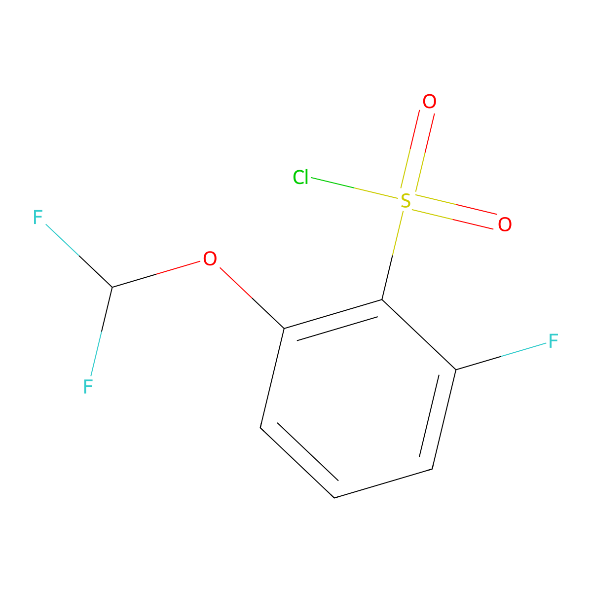 2-(Difluoromethoxy)-6-fluorobenzene-1-sulfonyl chloride molecular structure, CAS 1261839-98-8