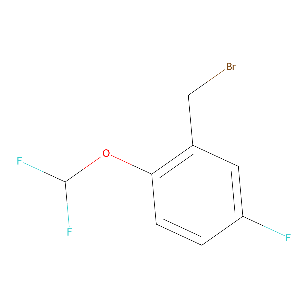 2-(Bromomethyl)-1-(difluoromethoxy)-4-fluorobenzene molecular structure, CAS 1261840-23-6