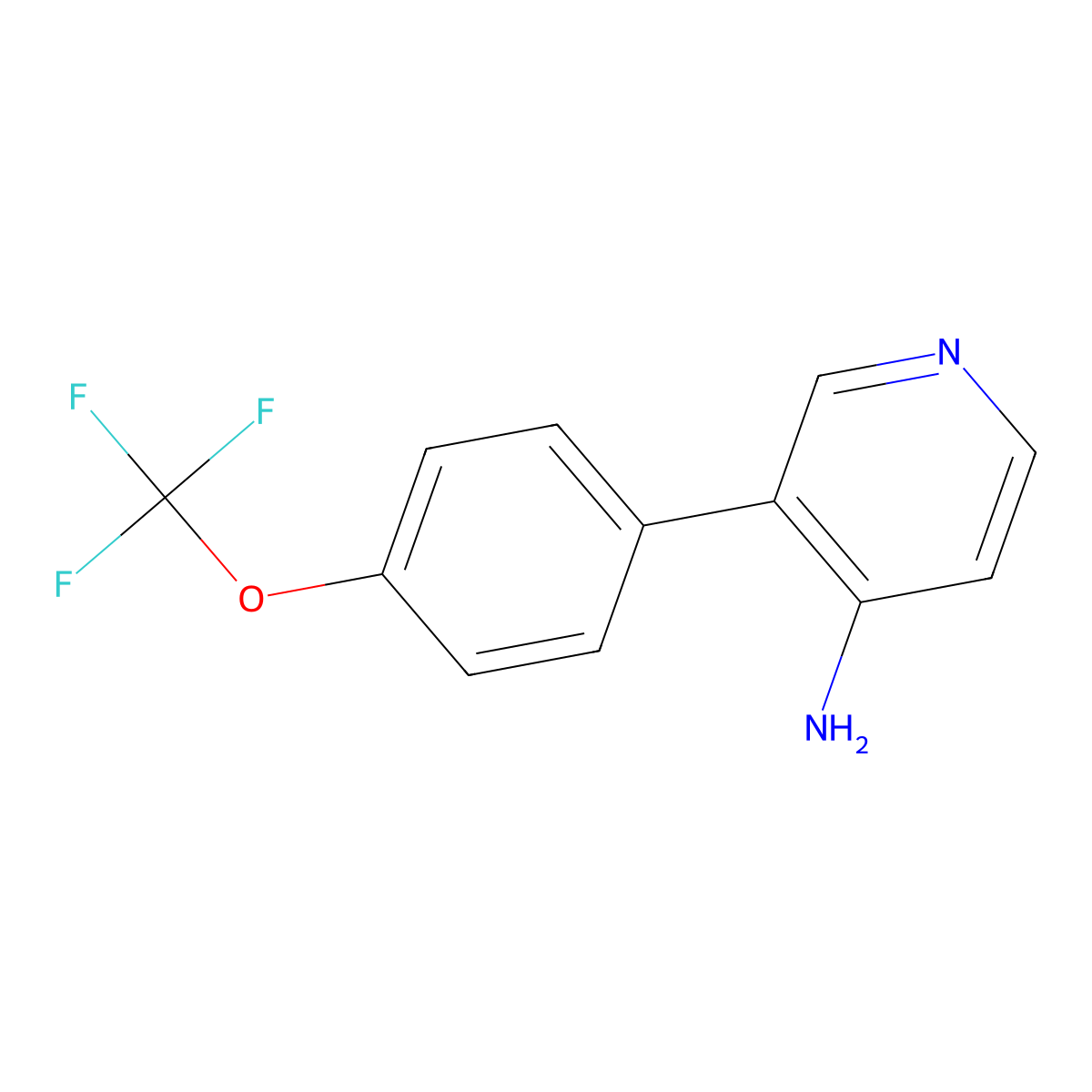 3-(4-(Trifluoromethoxy)phenyl)pyridin-4-amine molecular structure, CAS 1261840-25-8