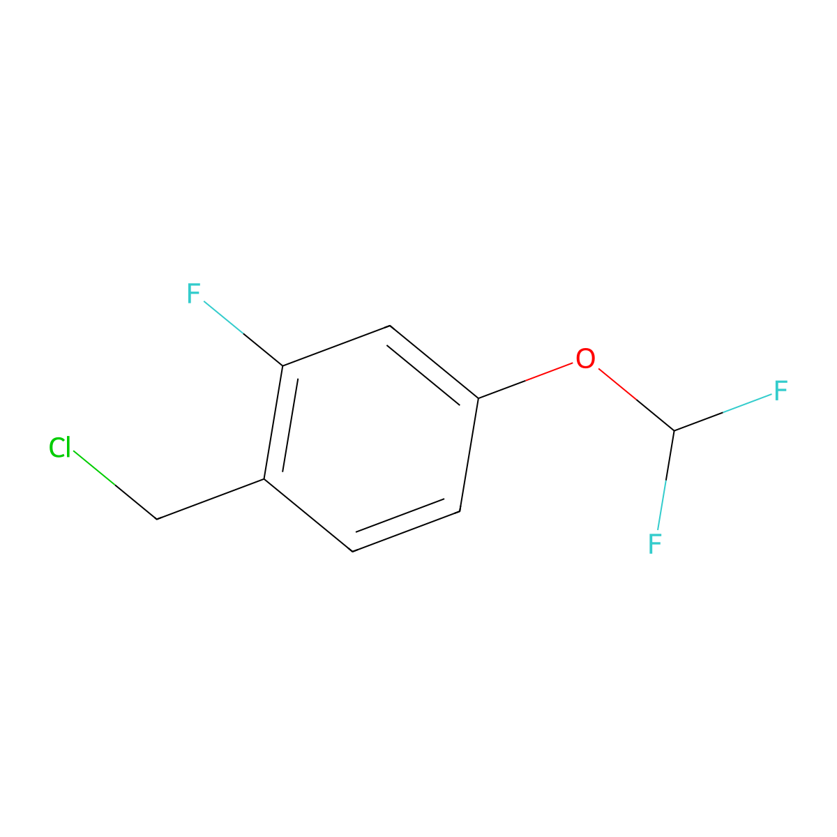1-(Chloromethyl)-4-(difluoromethoxy)-2-fluorobenzene molecular structure, CAS 1261840-44-1