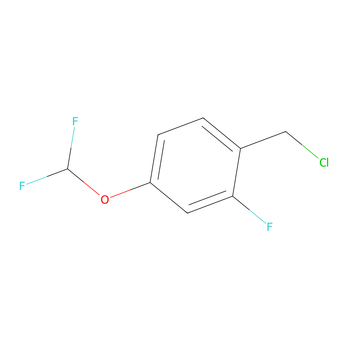 1-(Chloromethyl)-4-(difluoromethoxy)-2-fluorobenzene molecular structure, CAS 1261840-44-1