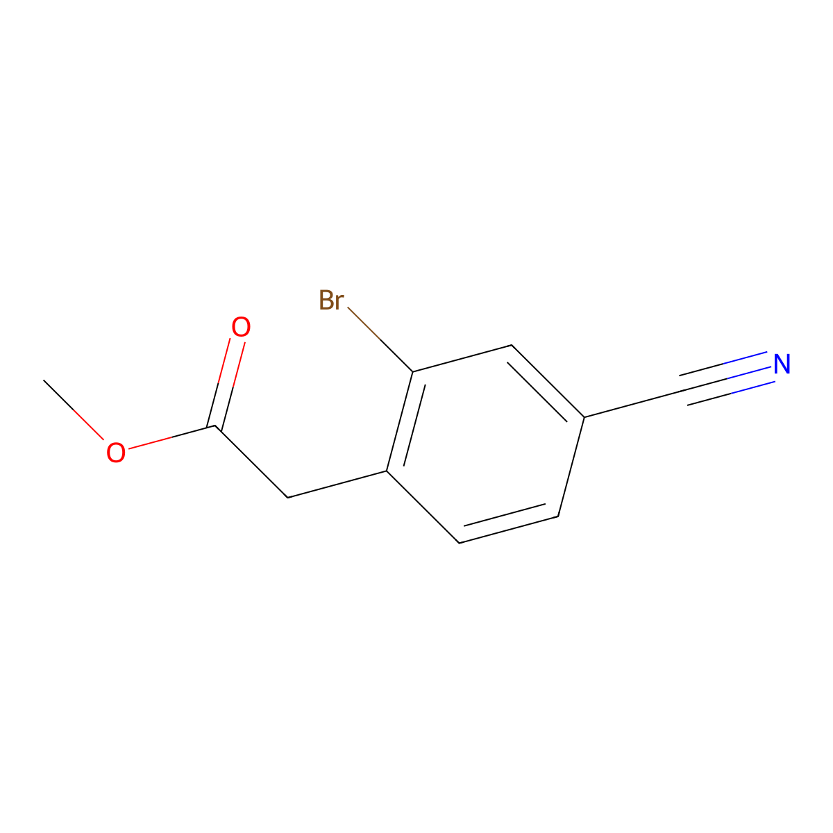 Methyl 2-bromo-4-cyanophenylacetate molecular structure, CAS 1261840-59-8