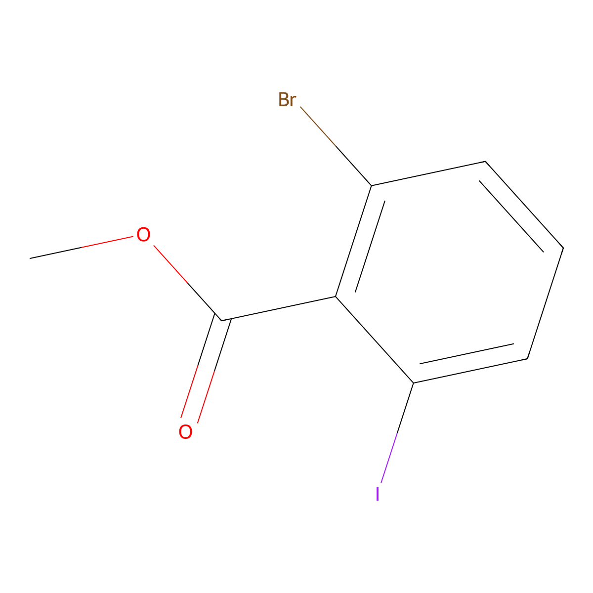 Methyl 2-bromo-6-iodobenzoate molecular structure, CAS 1261840-81-6