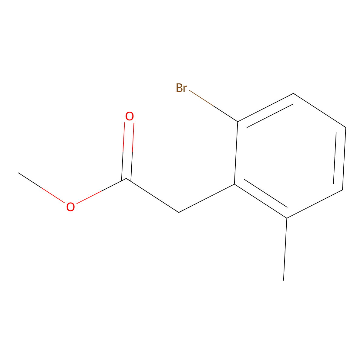 Methyl 2-(2-bromo-6-methylphenyl)acetate molecular structure, CAS 1261840-97-4