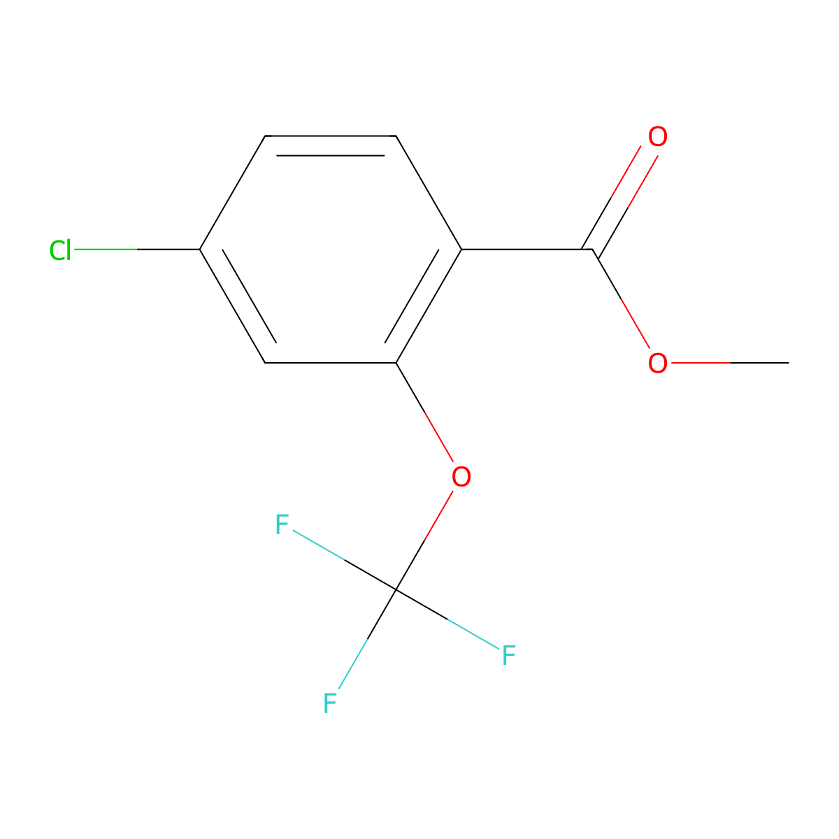 Methyl 4-chloro-2-(trifluoromethoxy)benzoate molecular structure, CAS 1261841-53-5