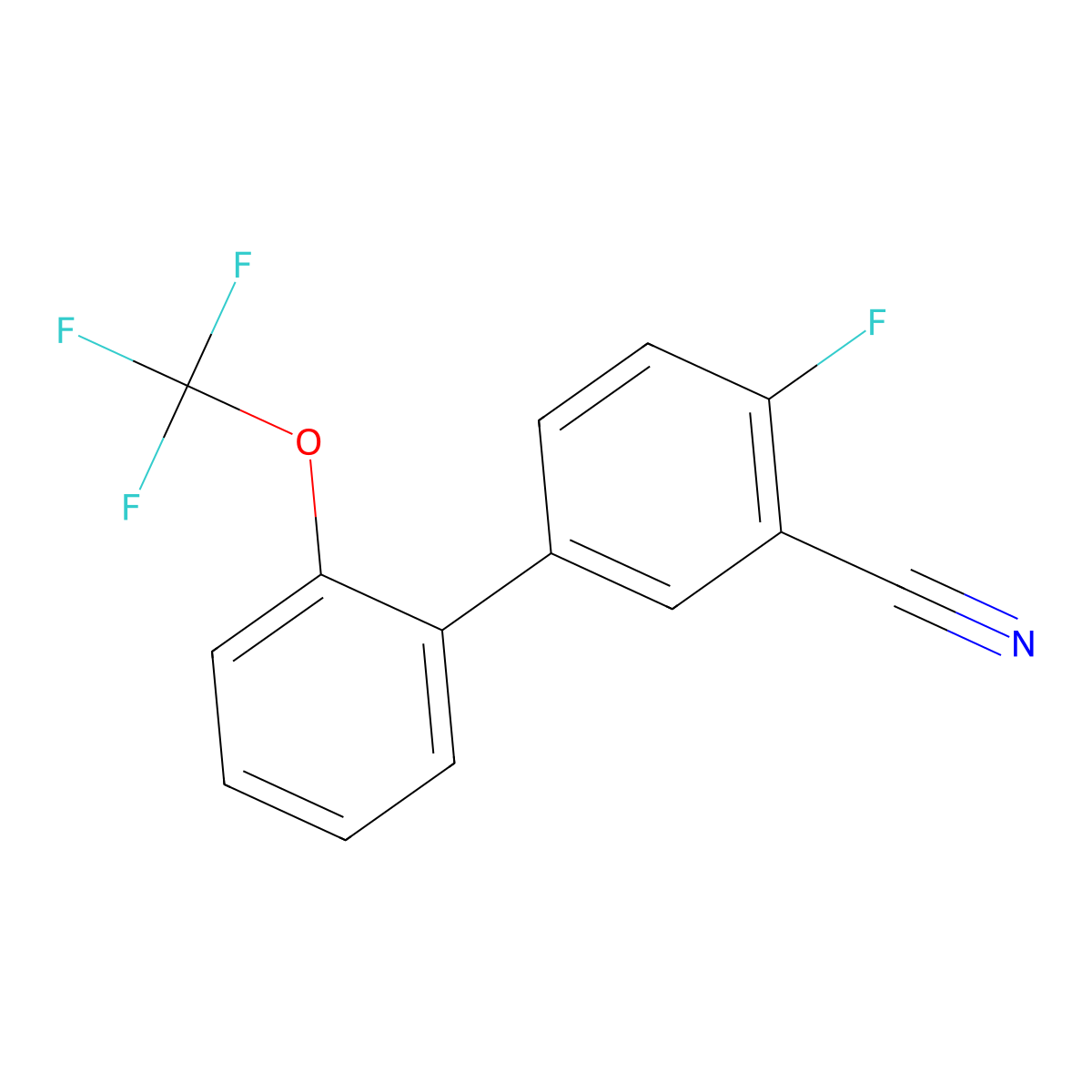 4-Fluoro-2'-(trifluoromethoxy)-[1,1'-biphenyl]-3-carbonitrile molecular structure, CAS 1261842-27-6