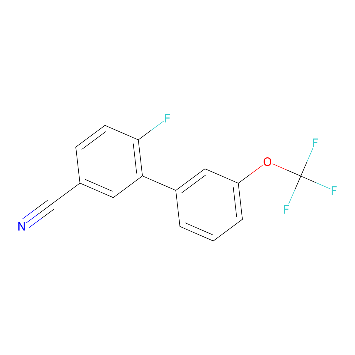 6-Fluoro-3'-(trifluoromethoxy)-[1,1'-biphenyl]-3-carbonitrile molecular structure, CAS 1261842-31-2