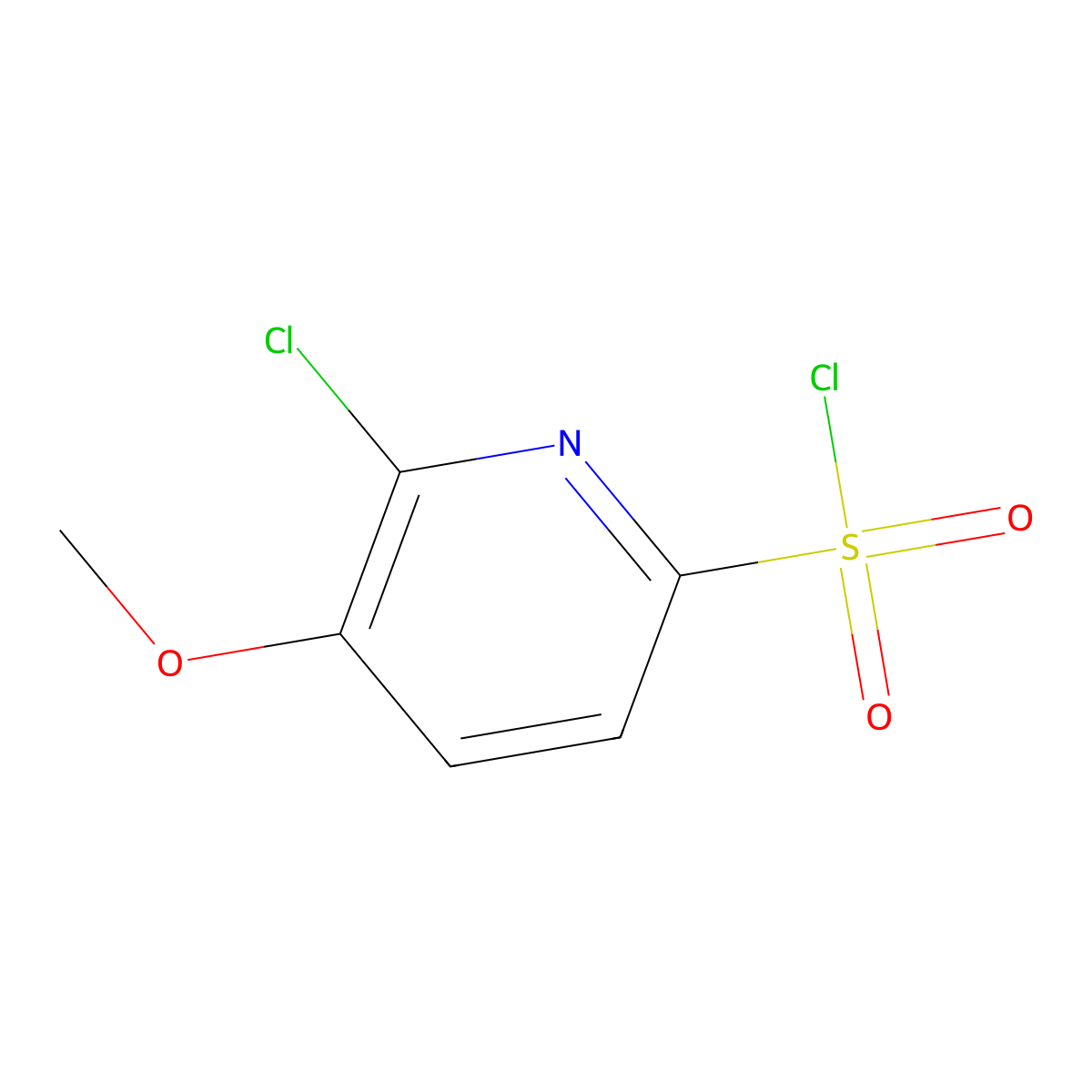6-Chloro-5-methoxypyridine-2-sulfonyl chloride molecular structure, CAS 1261843-28-0