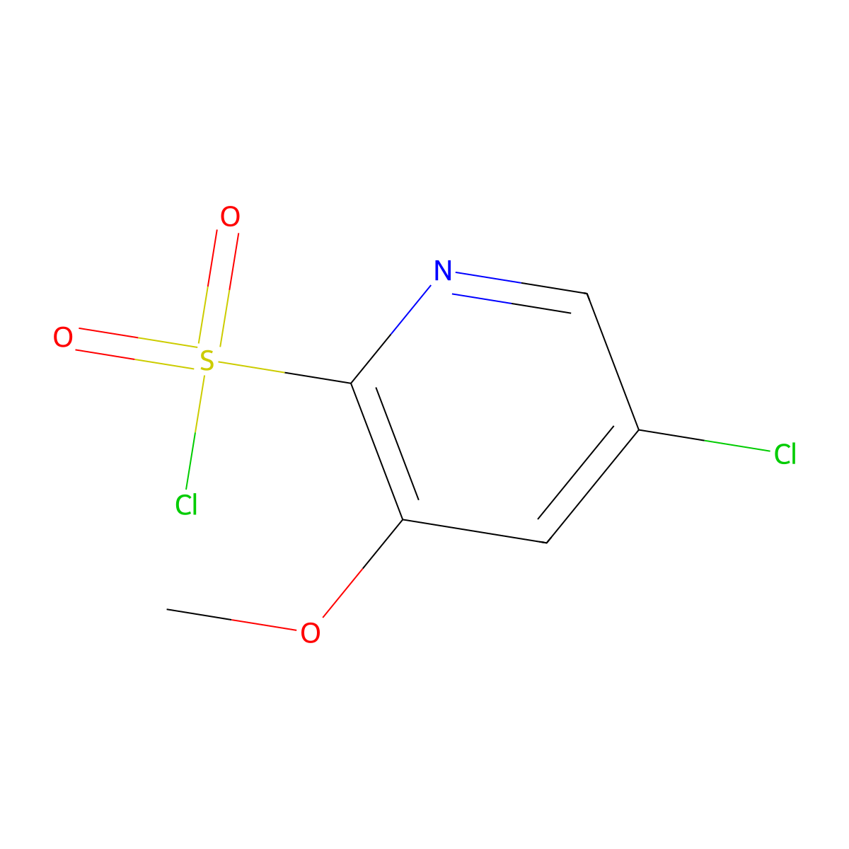 5-Chloro-3-methoxy-2-pyridinesulfonyl chloride molecular structure, CAS 1261843-29-1
