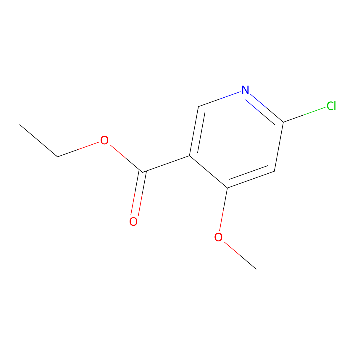Ethyl 6-chloro-4-methoxynicotinate molecular structure, CAS 1261844-15-8