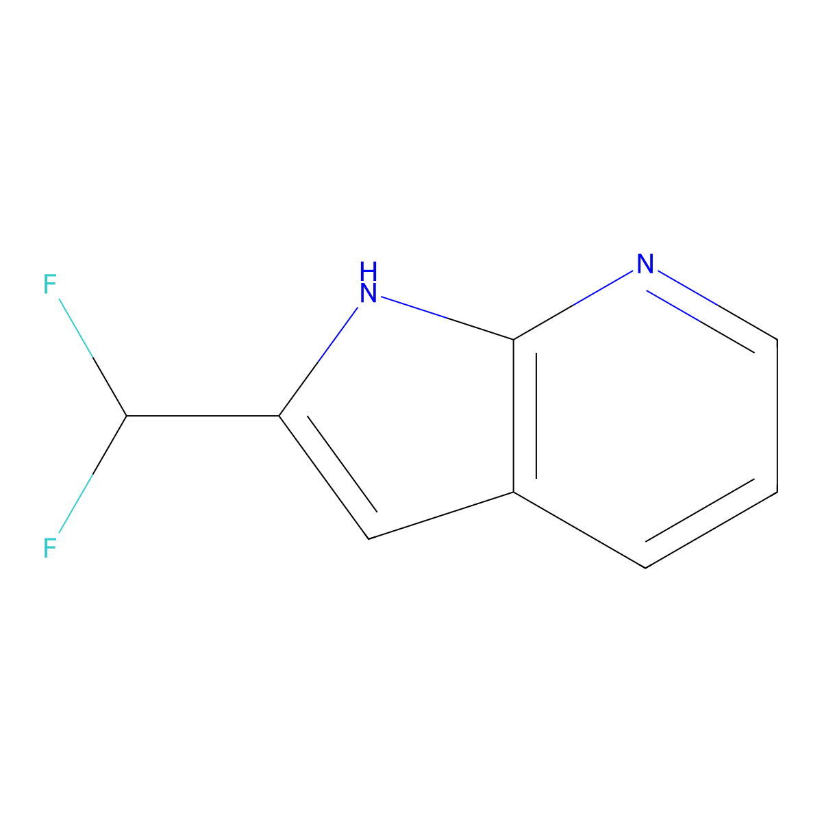 2-(Difluoromethyl)-1H-pyrrolo[2,3-B]pyridine molecular structure, CAS 1261844-48-7
