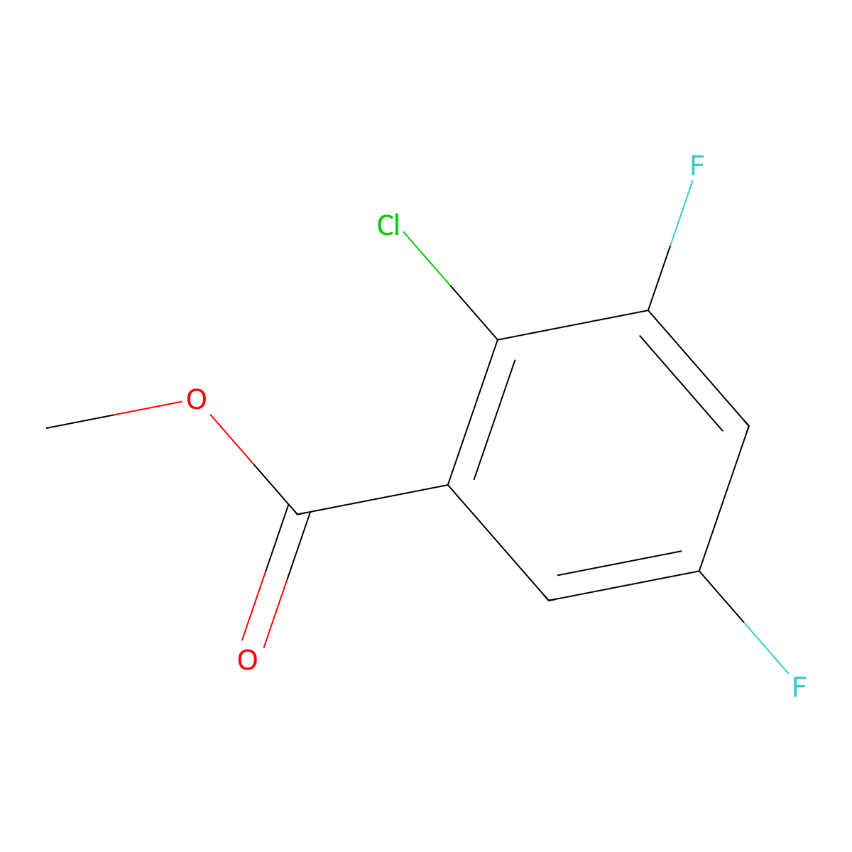 Methyl 2-chloro-3,5-difluorobenzoate molecular structure, CAS 1261846-02-9