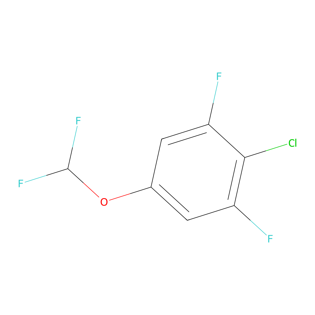 2-Chloro-5-(difluoromethoxy)-1,3-difluorobenzene molecular structure, CAS 1261846-38-1