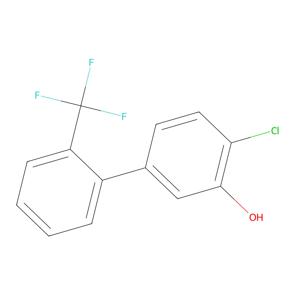 4-Chloro-2'-(trifluoromethyl)-[1,1'-biphenyl]-3-ol molecular structure, CAS 1261846-60-9