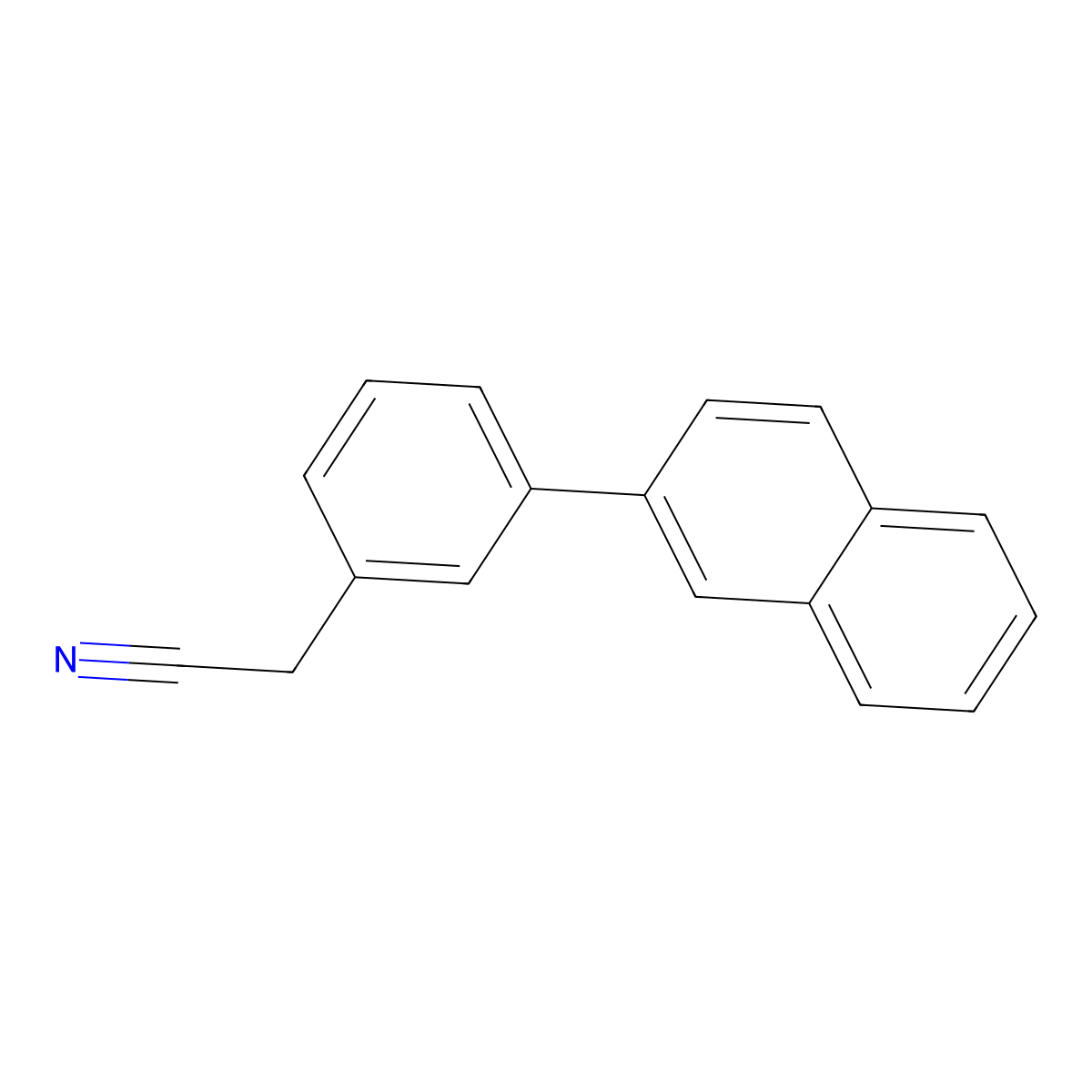 2-(3-(Naphthalen-2-yl)phenyl)acetonitrile molecular structure, CAS 1261846-67-6