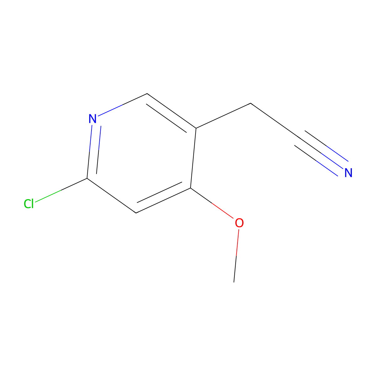 2-(6-Chloro-4-methoxypyridin-3-yl)acetonitrile molecular structure, CAS 1261846-73-4