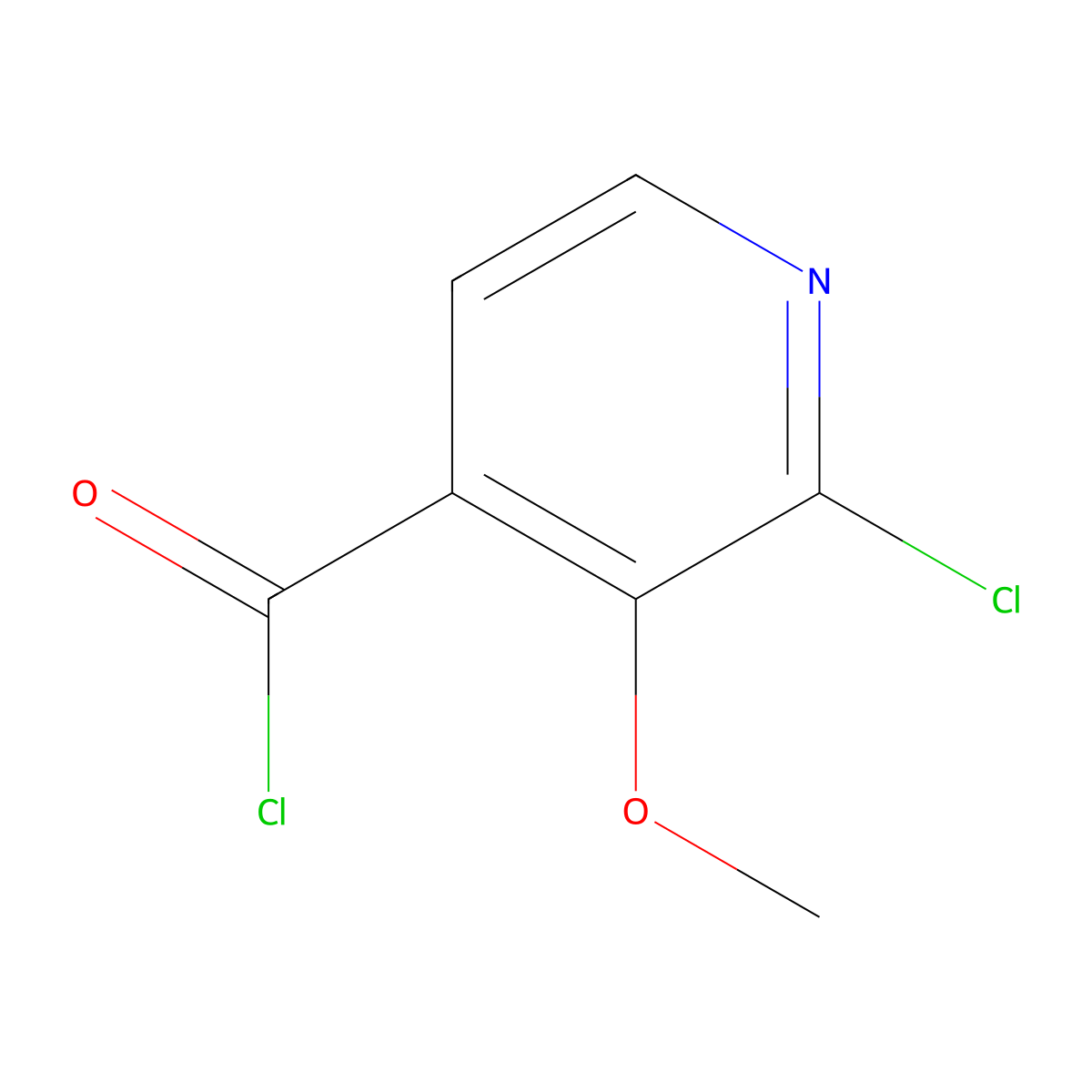 2-Chloro-3-methoxy-4-pyridinecarbonyl chloride molecular structure, CAS 1261846-76-7