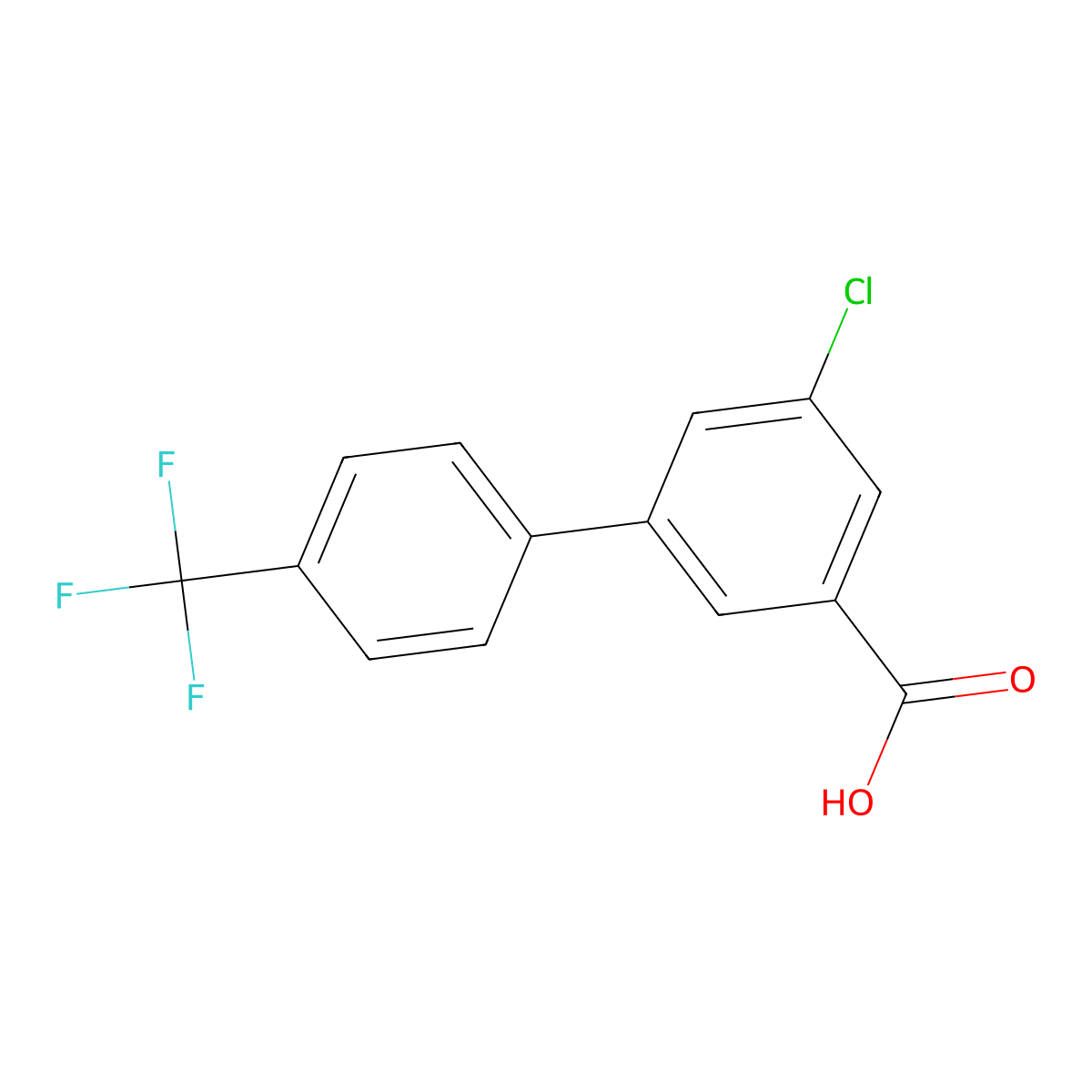 5-Chloro-3-(4-trifluoromethylphenyl)benzoic acid molecular structure, CAS 1261847-33-9