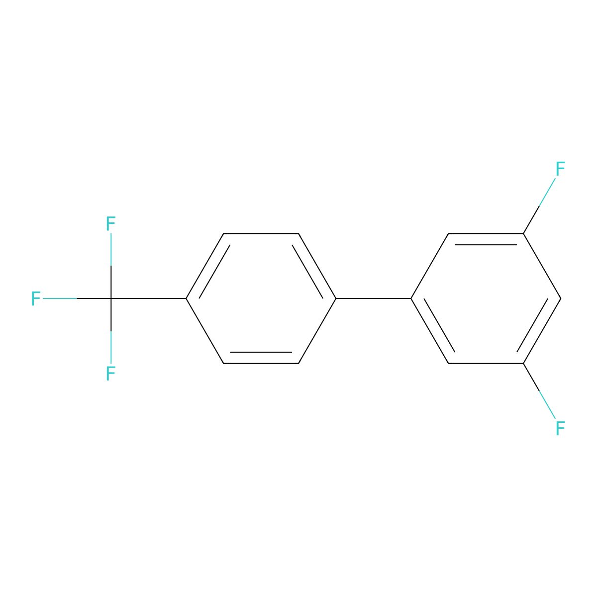 3,5-Difluoro-4'-(trifluoromethyl)-1,1'-biphenyl molecular structure, CAS 1261848-15-0