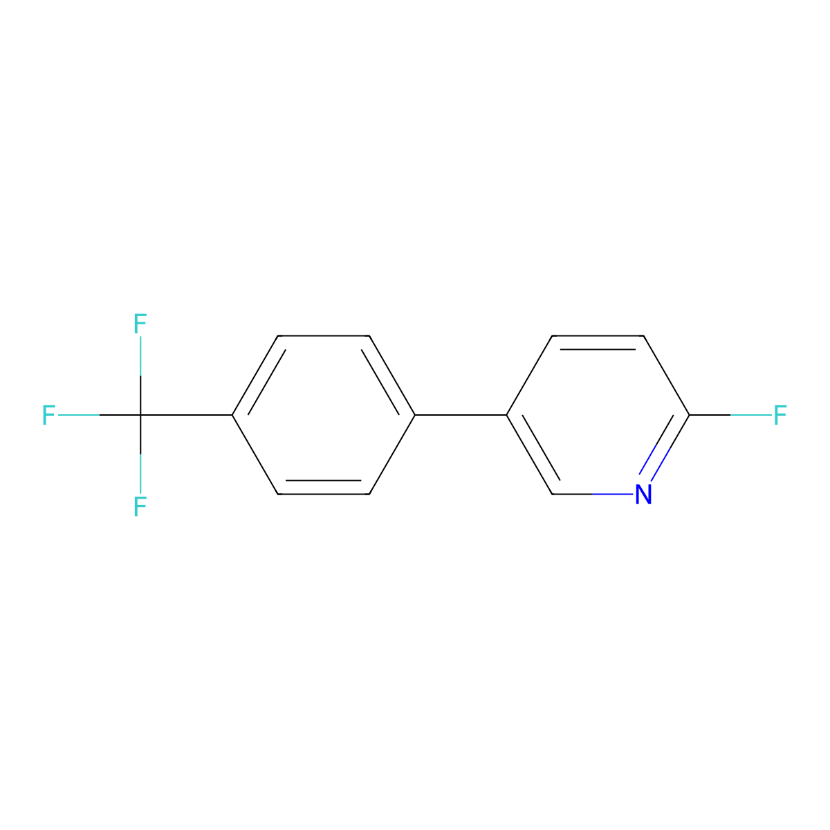 2-Fluoro-5-(4-(trifluoromethyl)phenyl)pyridine molecular structure, CAS 1261848-25-2