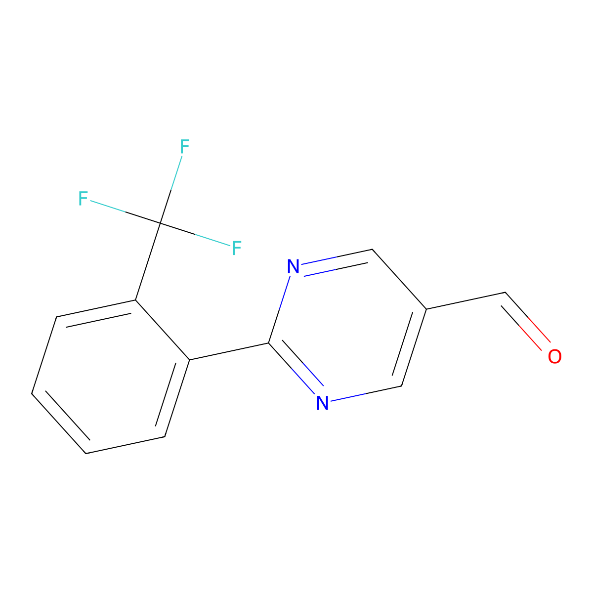 2-(2-(Trifluoromethyl)phenyl)pyrimidine-5-carboxaldehyde molecular structure, CAS 1261848-37-6