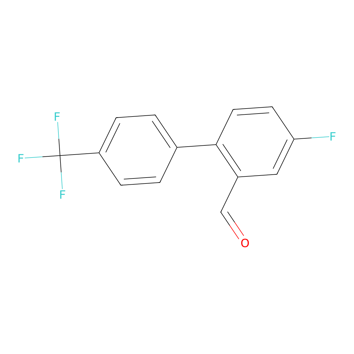 5-Fluoro-2-[4-(trifluoromethyl)phenyl]benzaldehyde molecular structure, CAS 1261848-96-7
