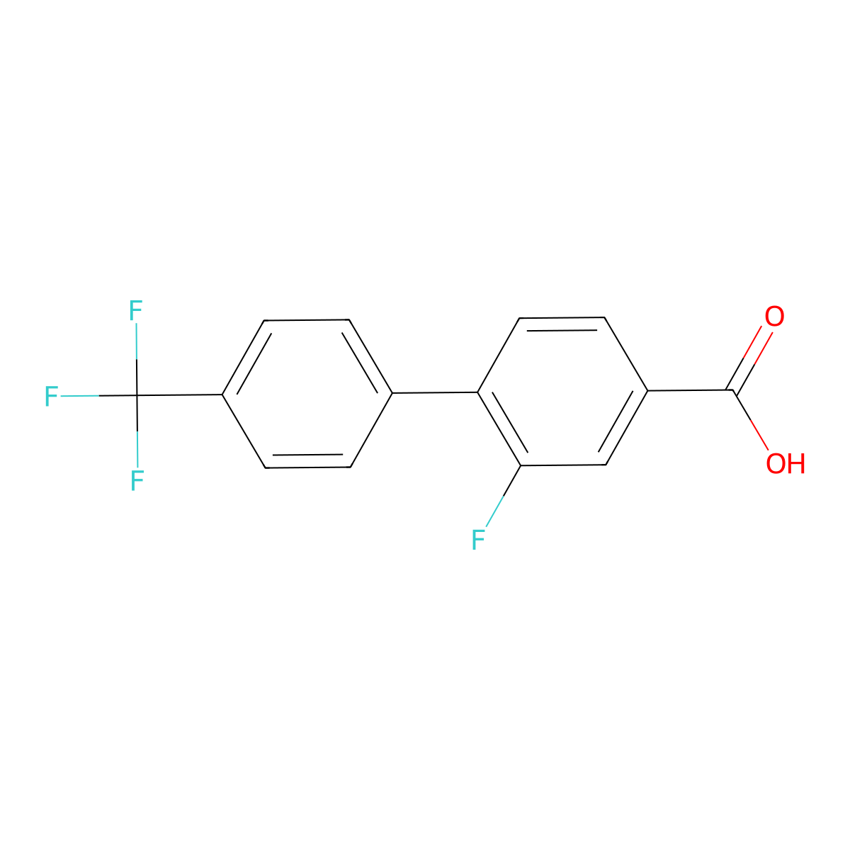 3-Fluoro-4-(4-trifluoromethylphenyl)benzoic acid molecular structure, CAS 1261849-23-3