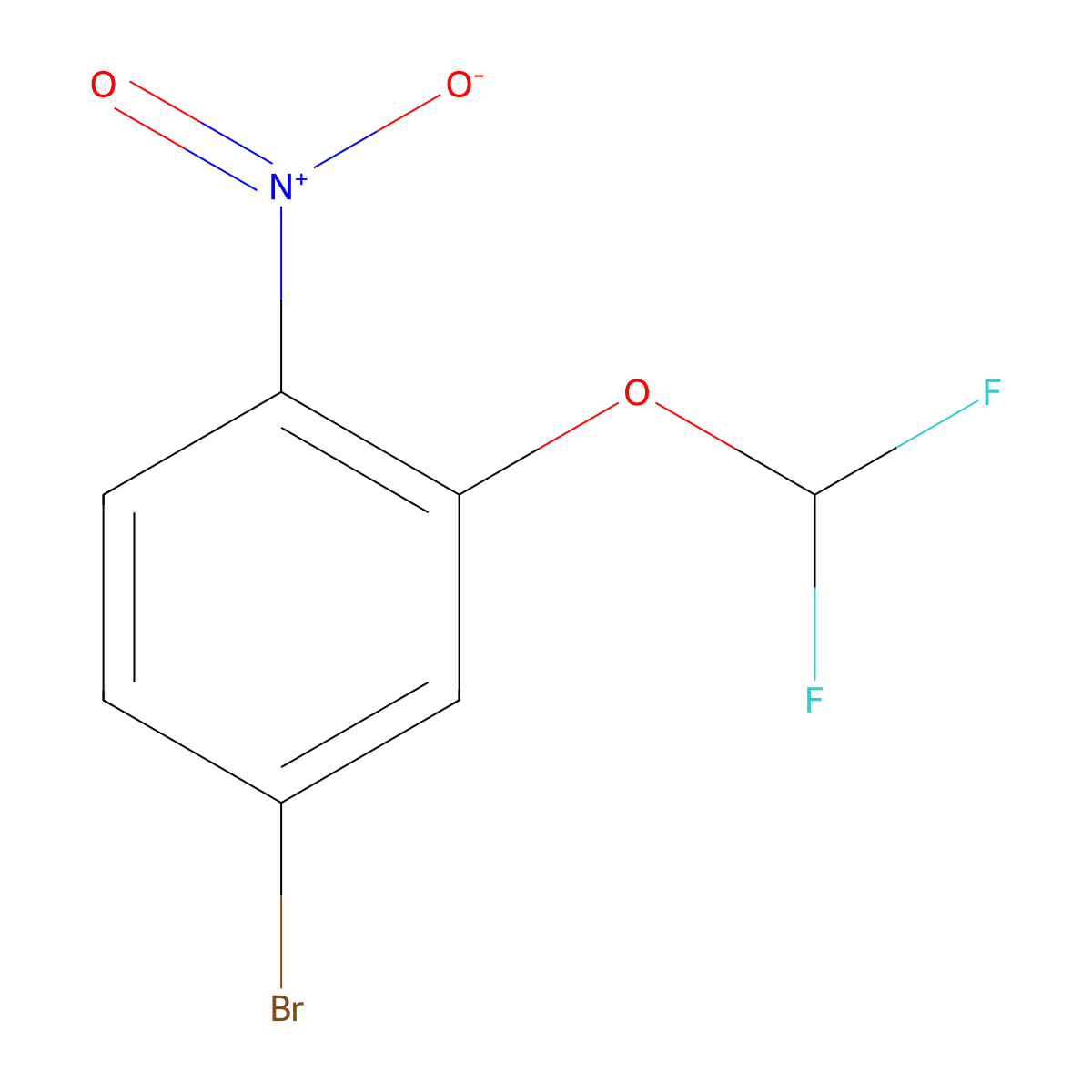 4-Bromo-2-(difluoromethoxy)-1-nitrobenzene molecular structure, CAS 1261849-33-5