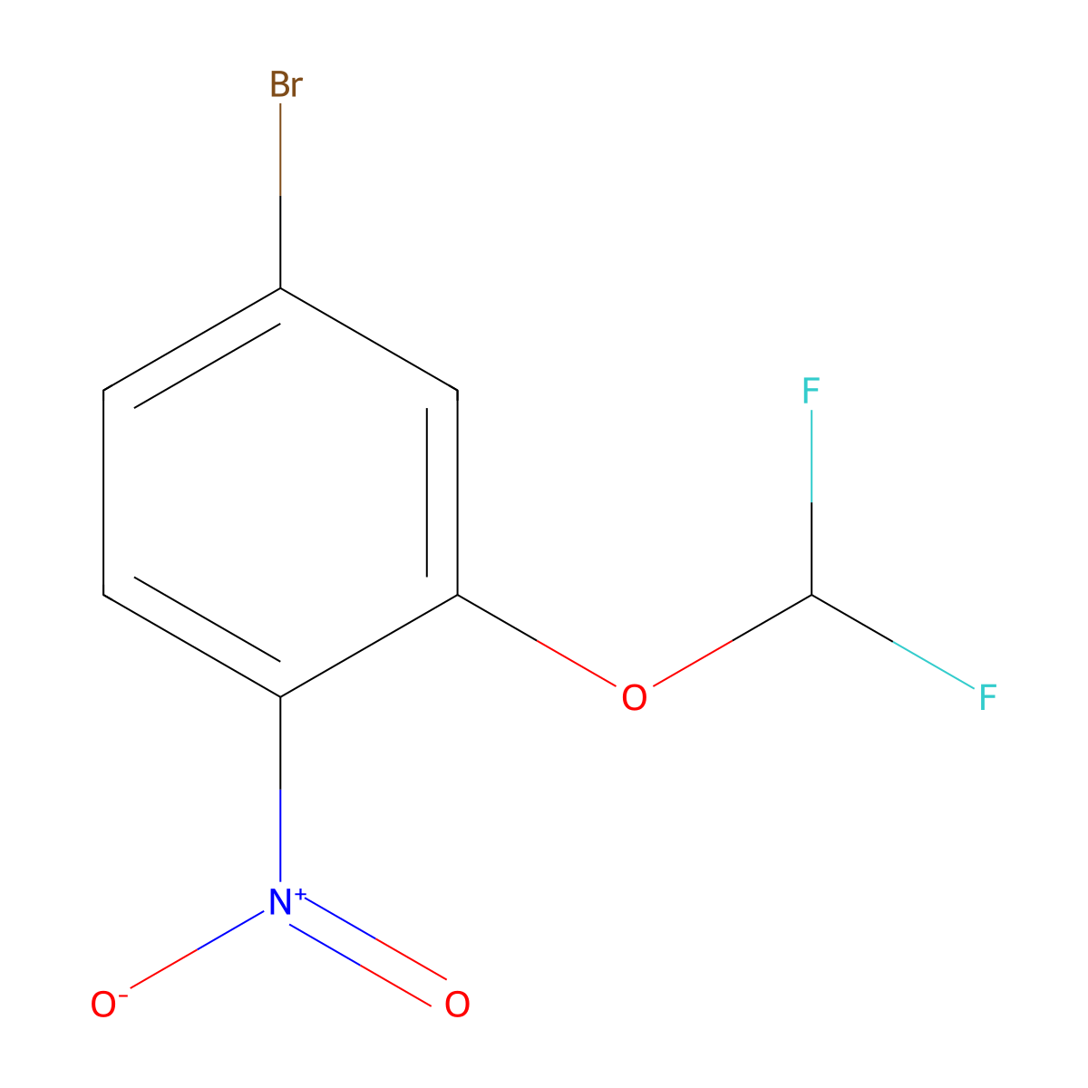 4-Bromo-2-(difluoromethoxy)-1-nitrobenzene molecular structure, CAS 1261849-33-5
