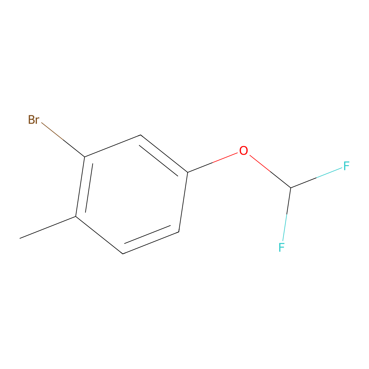 2-Bromo-4-(difluoromethoxy)-1-methylbenzene molecular structure, CAS 1261849-40-4