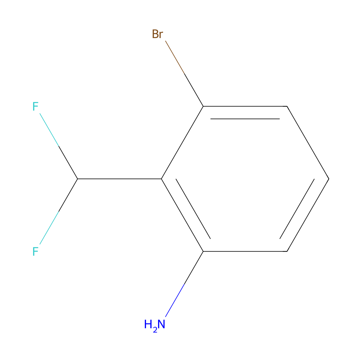 3-Bromo-2-(difluoromethyl)aniline molecular structure, CAS 1261849-45-9