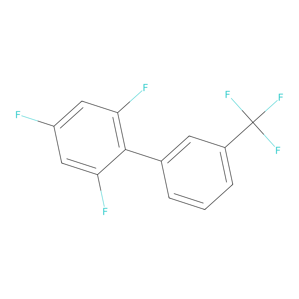 2,4,6-Trifluoro-3'-(trifluoromethyl)-1,1'-biphenyl molecular structure, CAS 1261849-74-4