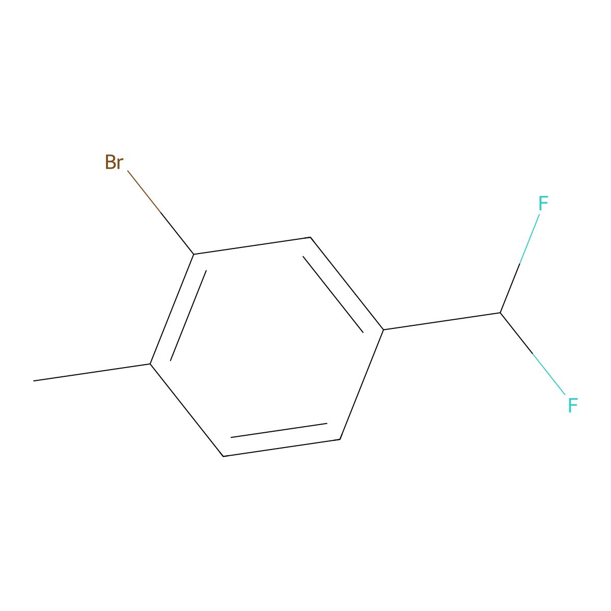 2-Bromo-4-(difluoromethyl)-1-methylbenzene molecular structure, CAS 1261849-91-5