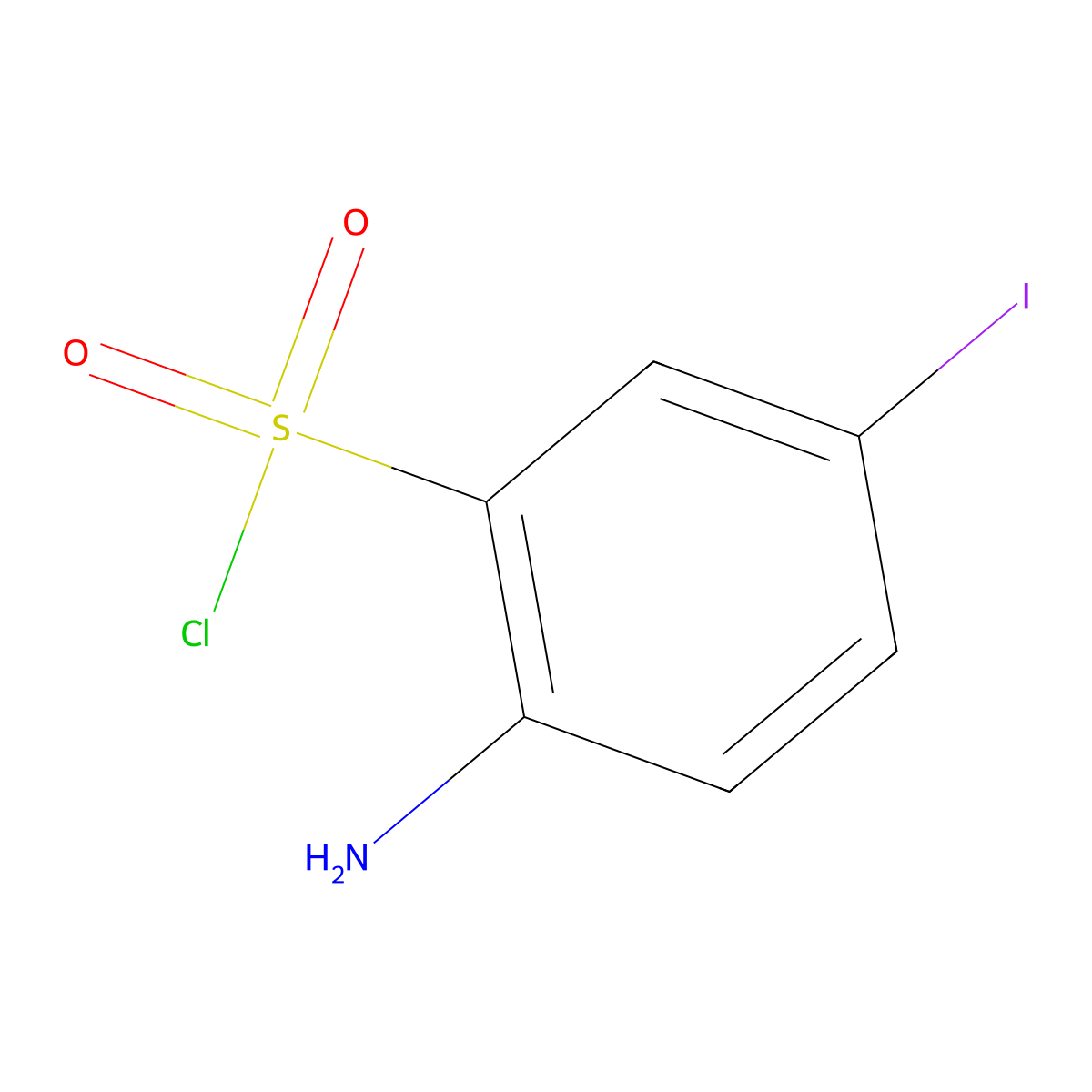 2-Amino-5-iodobenzene-1-sulfonyl chloride molecular structure, CAS 1261849-92-6