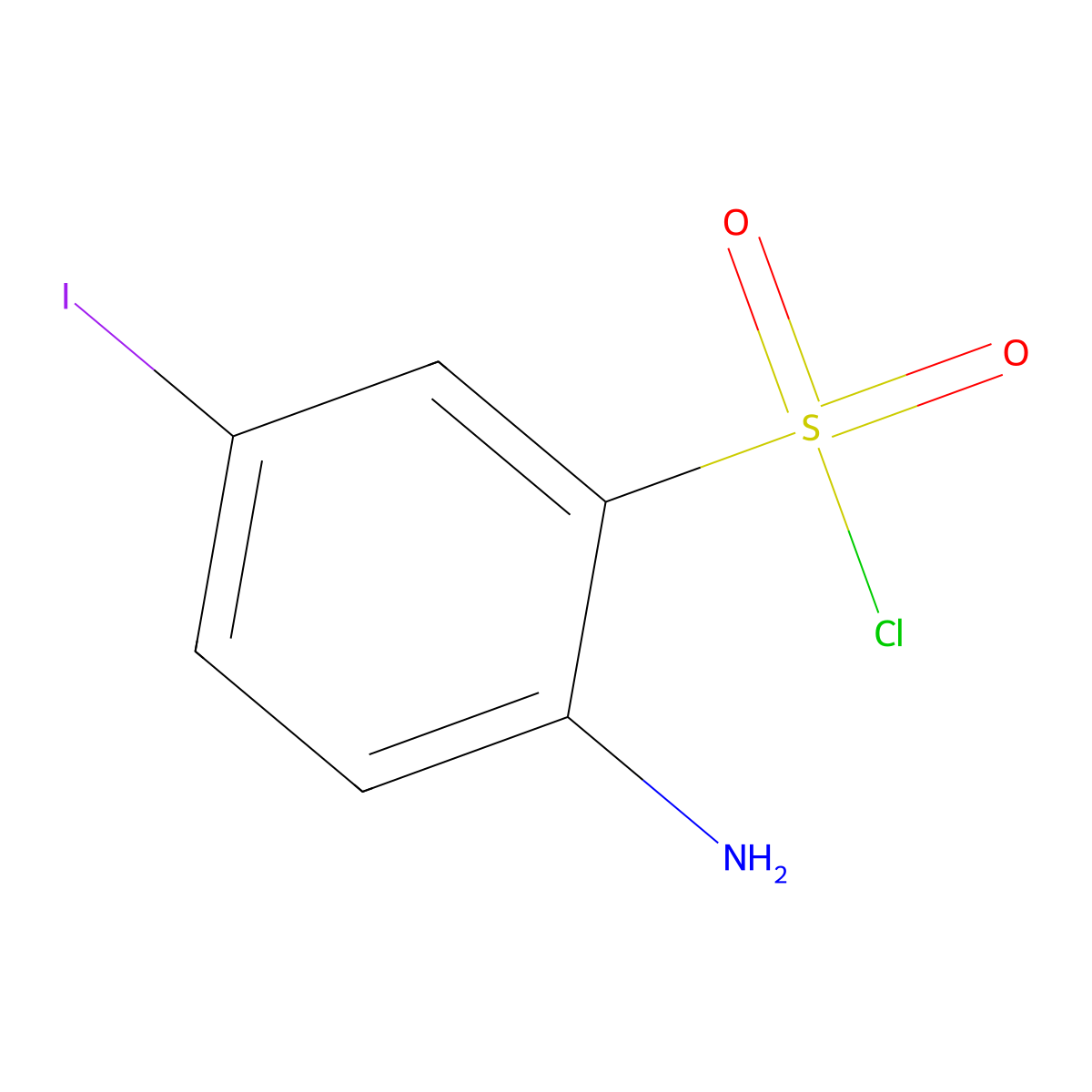 2-Amino-5-iodobenzene-1-sulfonyl chloride molecular structure, CAS 1261849-92-6