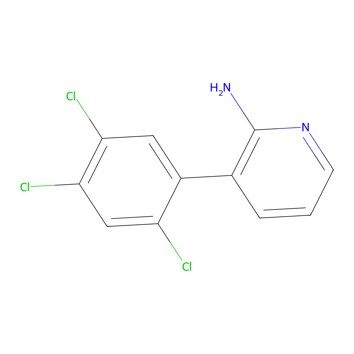 2-Pyridinamine, 3-(2,4,5-trichlorophenyl)- molecular structure, CAS 1261850-05-8