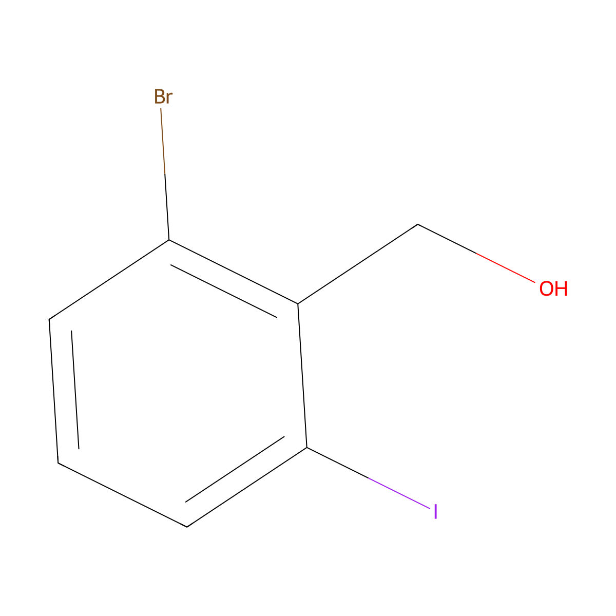 (2-Bromo-6-iodophenyl)methanol molecular structure, CAS 1261850-41-2