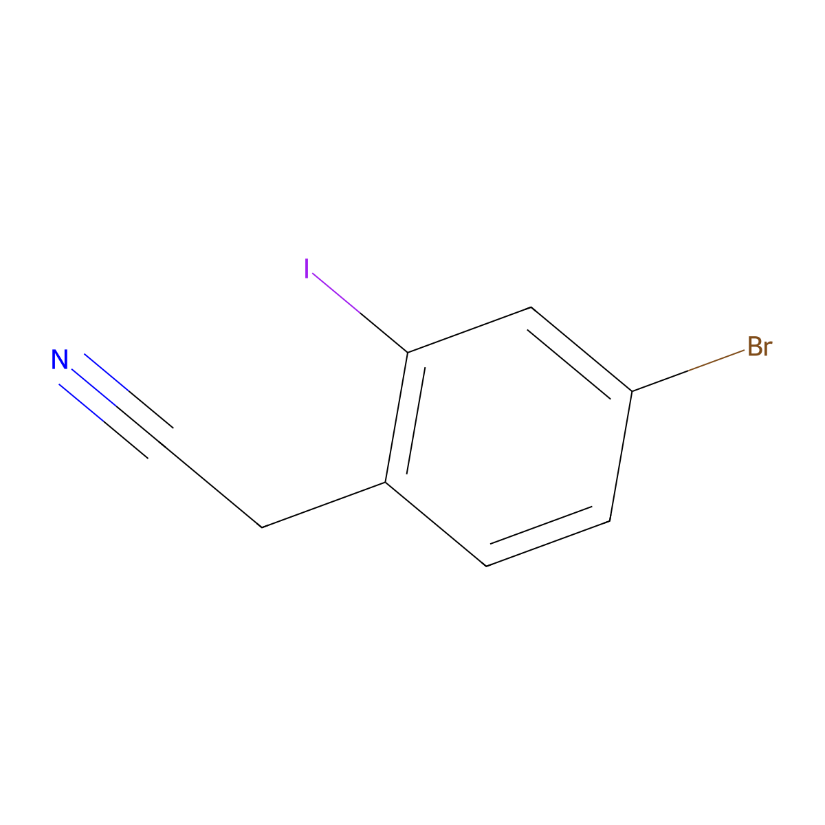 4-Bromo-2-iodophenylacetonitrile molecular structure, CAS 1261850-55-8