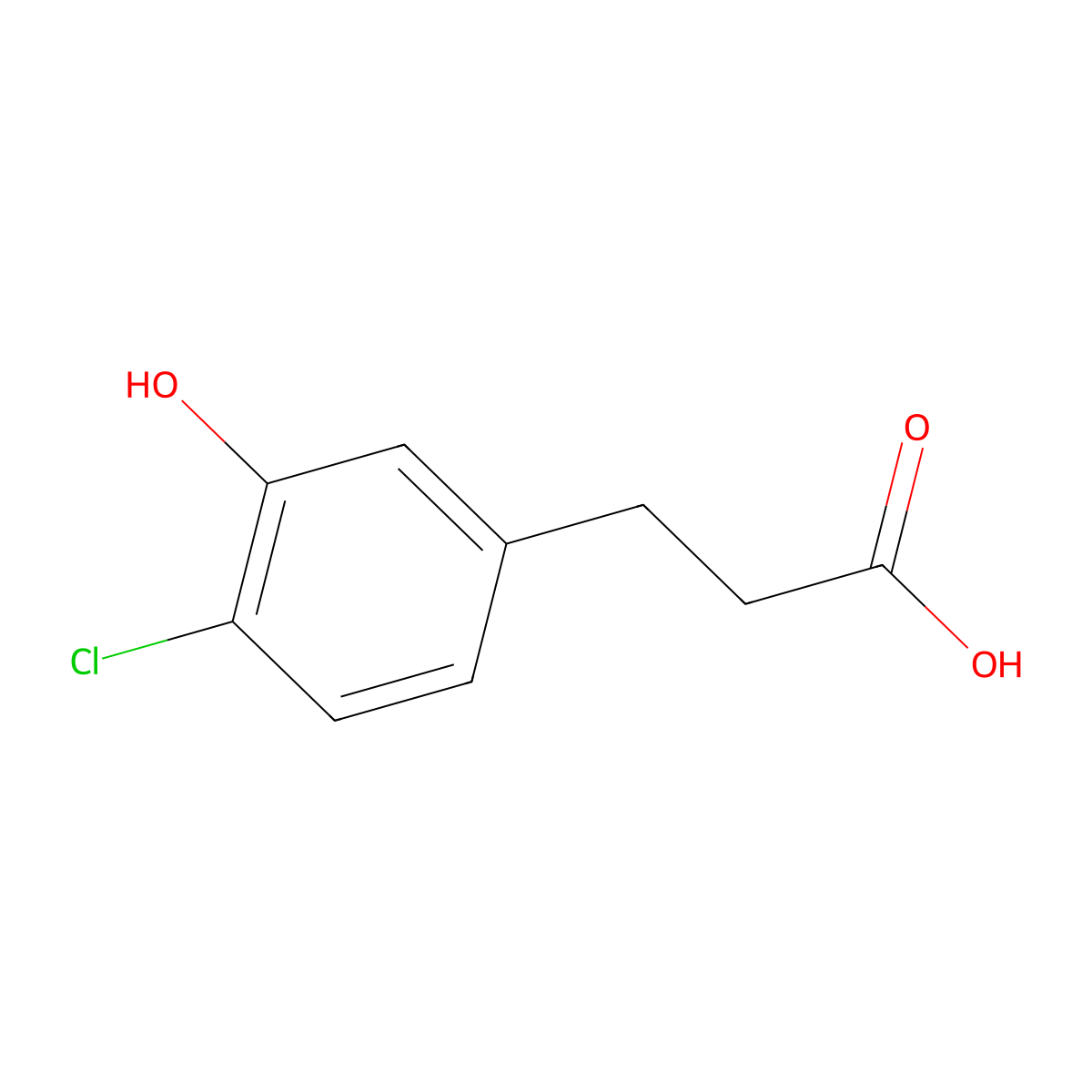 3-(4-Chloro-3-hydroxyphenyl)propanoic acid molecular structure, CAS 1261850-66-1