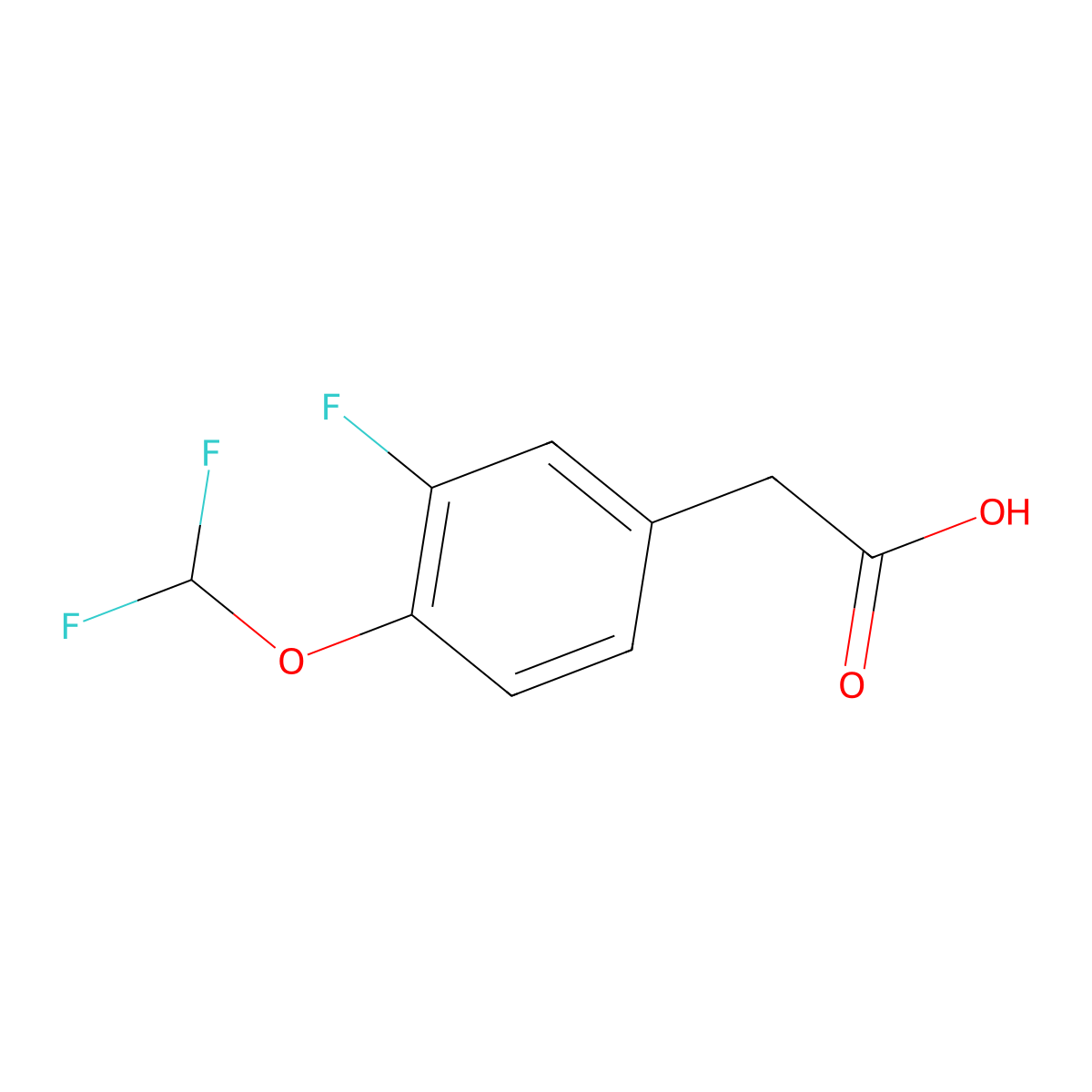 2-[4-(Difluoromethoxy)-3-fluorophenyl]acetic acid molecular structure, CAS 1261851-55-1