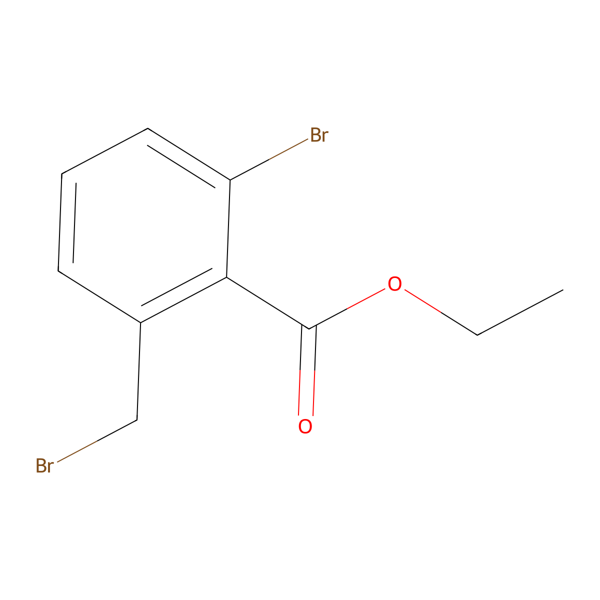 Ethyl 2-bromo-6-(bromomethyl)benzoate molecular structure, CAS 1261851-80-2